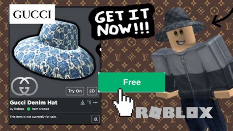 how to get gucci denim wide brim hat on roblox|FREE ACCESSORY! HOW TO GET Gucci Denim Wide Brim Hat! (ROBLOX GUCCI .